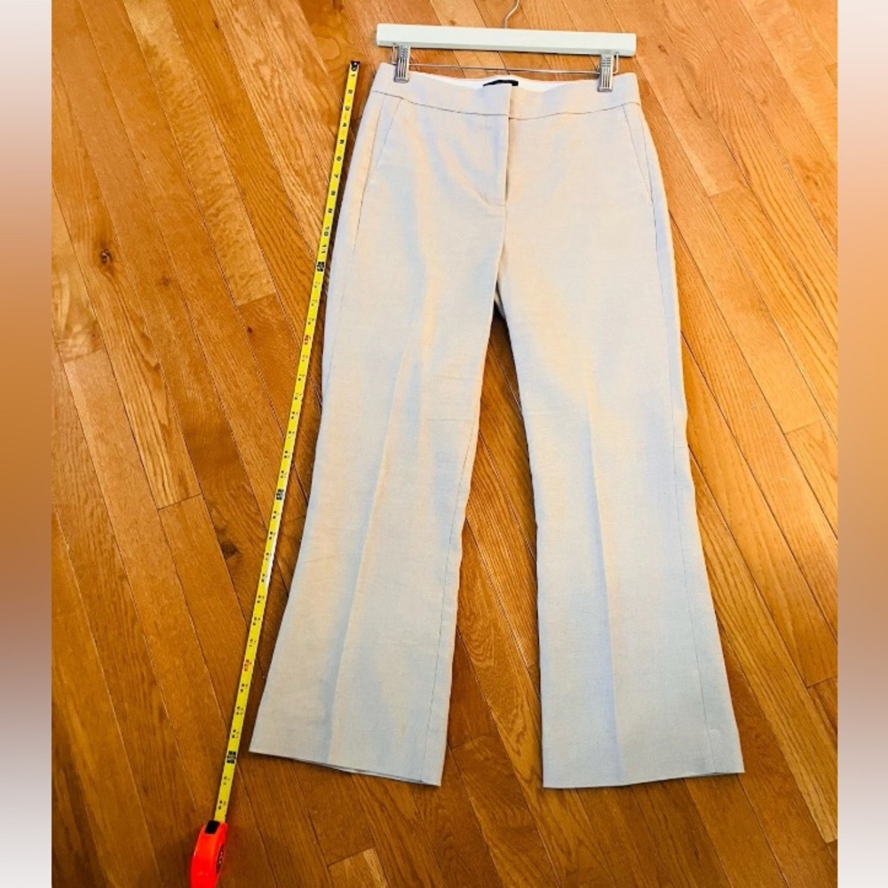 J. Crew Hayden Tan Linen Blend Kickout Crop Flare Pant size 2 - Picture 7 of 9
